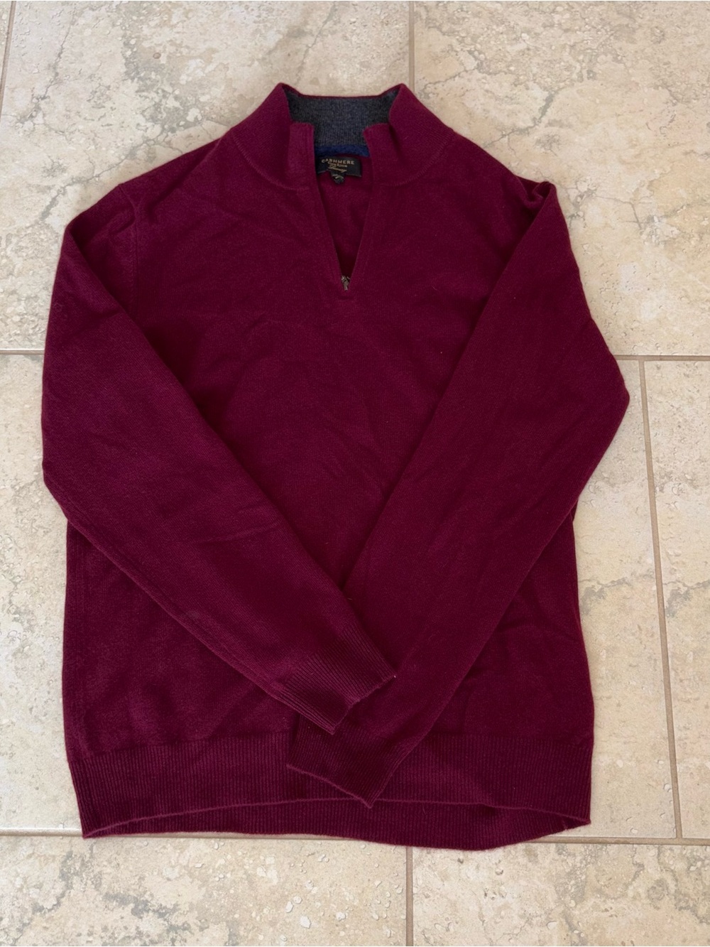 Club Room cashmere Men's Half-Zip Sweater - Burgundy